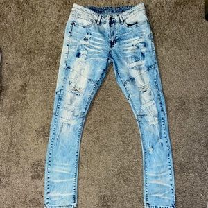Fresh never worn, light blue and silver size 32 skinny jeans